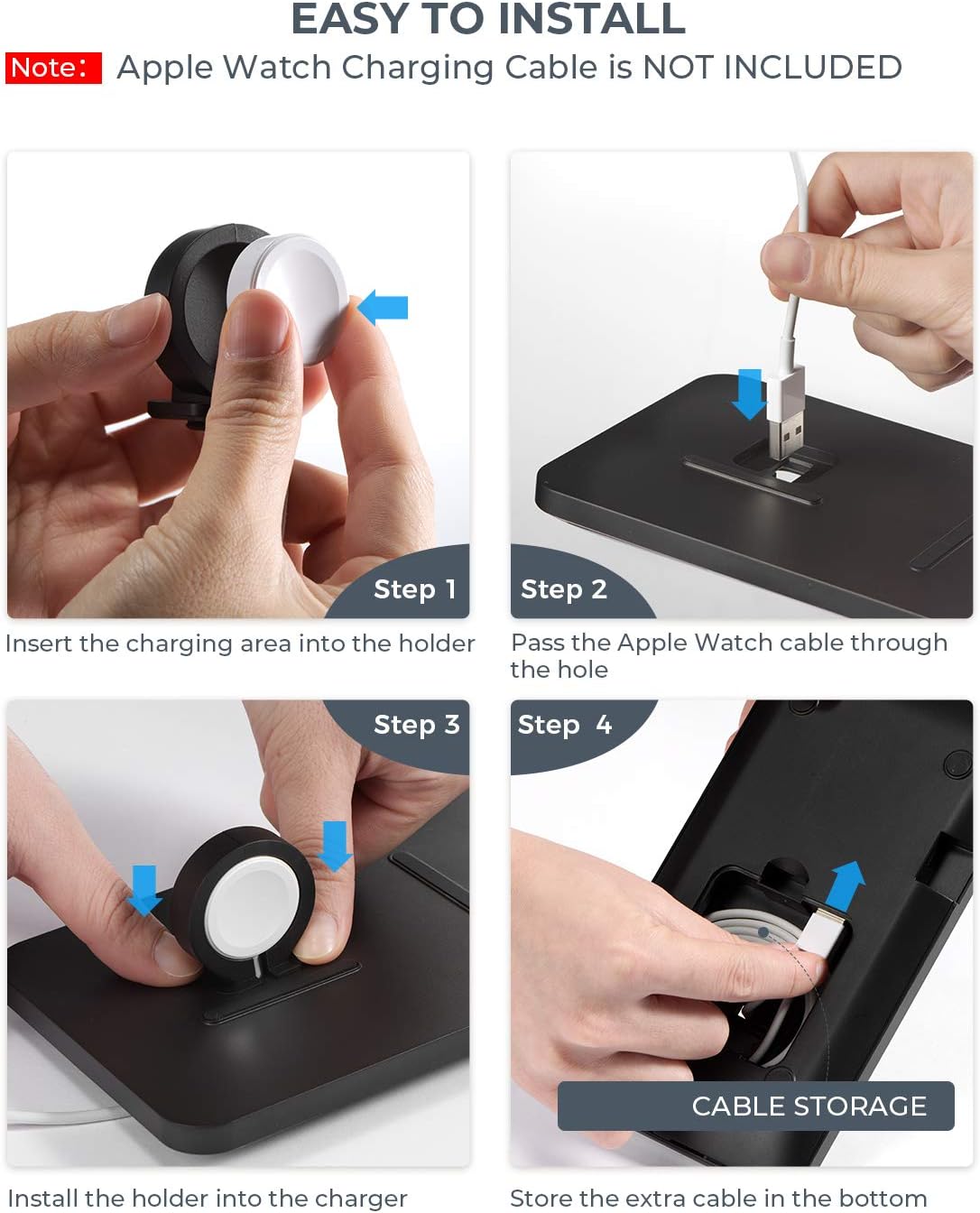 Wireless Charger, iSeneo 2 in 1 Dual Wireless Charging Pad with iWatch Stand for iWatch 6/5/4/3/2, 7.5W Wireless Charger for iPhone 12/11/11 Pro Max/XR/XS Max/XS/X/8, Airpods(No iWatch Charging Cable)