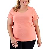 Plus Size Short Sleeve Scoop-Neck Top