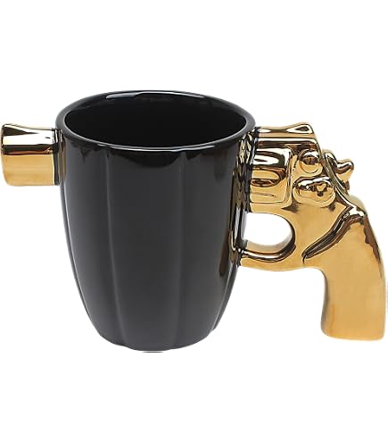 Amazon.com | JQXQCESVN Ceramic Mug,3d Cool Pistol Design Coffee Tea Cup,  330ml/11oz Ceramic Gun-Shaped Coffee Mug(Silver): Coffee Cups & Mugs