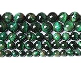 Natural Green Tiger Eye Stone Beads Round Loose Beads Energy Gemstone Healing Power for Jewelry Making 1 Strand 12mm 32pcs 15"