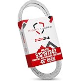 MightyRugged 532197242 Husqvarna YTH24V48 48 inch Deck Belt Replacement | Also fits Husqvarna YTH24K48, YTH2348 and YTA24V48 tractors - Also replaces 581695901 - Aramid cord - 11/16" x 138.75"