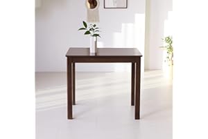 Livinia Cabin 33.5" Wooden Dining Table/Small Rectangular Modern Farmhouse Solid Wood Kitchen Table Desk (Walnut)