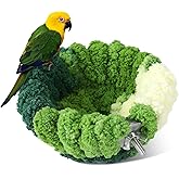Admaison Bird Nest for Cage,Plush Hanging Bird Bed for Parakeet,Breeding Bird House for Conure,Budgie,Cockatiel,Lovebird,Canary,Finch,Hamster,Small Pets,Warm Nest (Green, S)