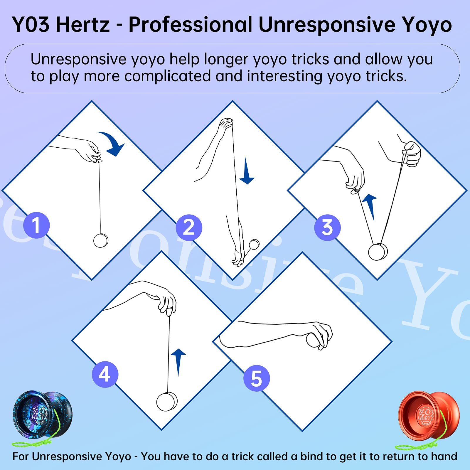 Real Yo Yo Mua Professional Yoyo Y03-Hertz, Unresponsive Yoyo for Kids and Adults ...