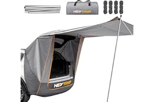 HEYTRIP SUV Tailgate Tent with Poles Awning Shade Waterproof Windproof Hatchback Camping Car Tent, Universal Fit Most SUV/Van/MPV/CUV