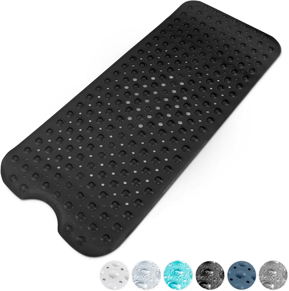 KEPLIN Premium Non-Slip Bath Mat 200 Suction Cups 40x100cm Black