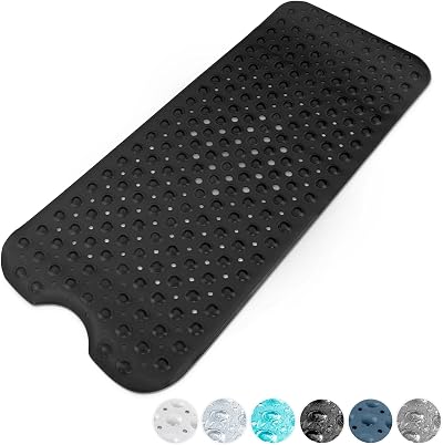 KEPLIN Premium Non-Slip Bath Mat 200 Suction Cups 40x100cm Black