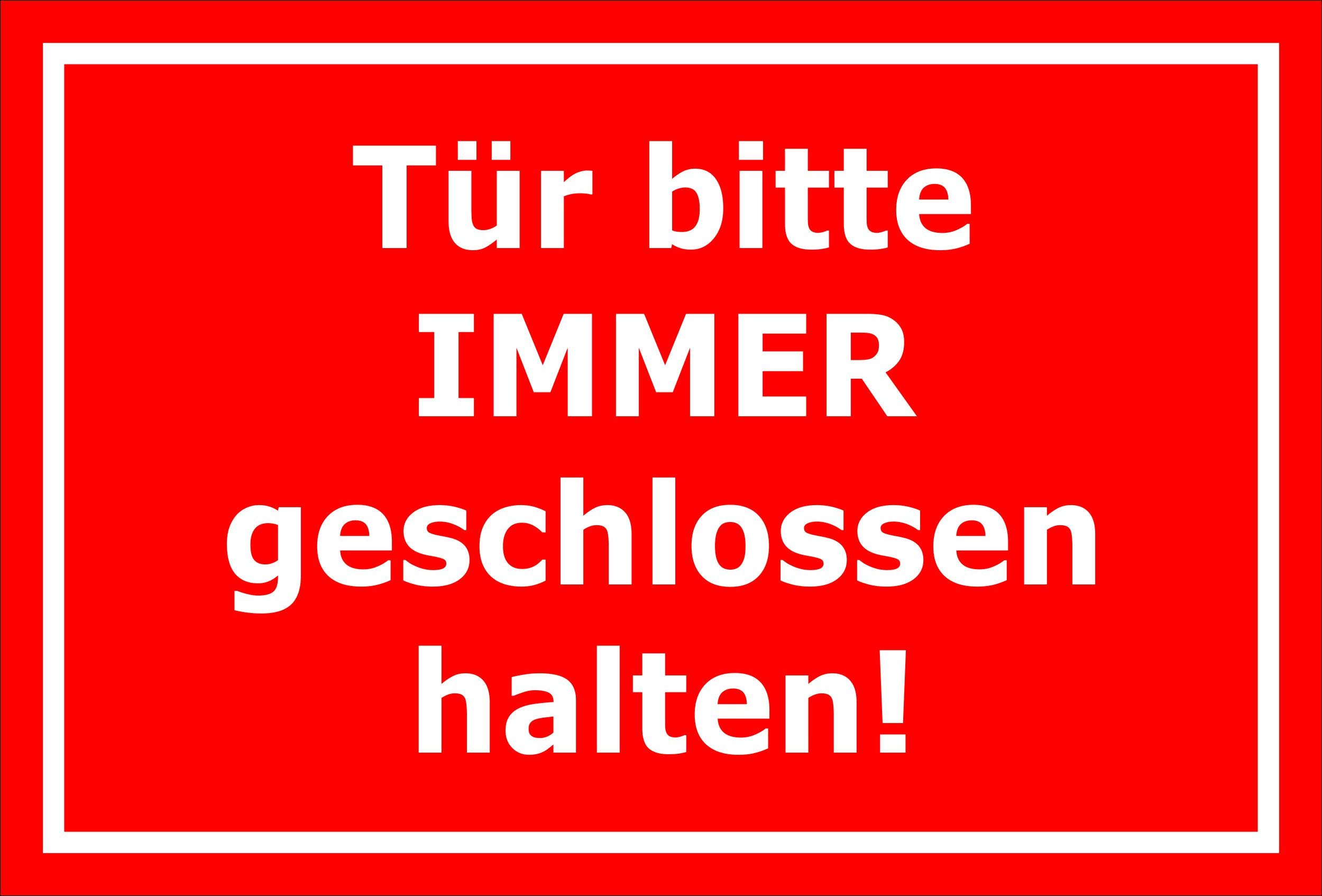 'Door Hold Please Keep Closed Hole 15 x 20 cm, 20 cm and 30 cm – Sticker Hard Foam Aluminium Composite – S00141D, 15x10cm - selbstklebender Aufkleber