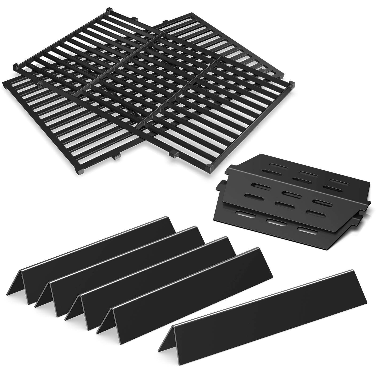 Grill Parts for Weber Genesis 300 Series (2007-2016), Fits Weber Genesis E310 E320 E330 S310 S320 S330 Parts Porcelain Enameled Cast Iron Grates Flavorizer Bars Heat Deflectors 7524 7528 7621 7622 Image