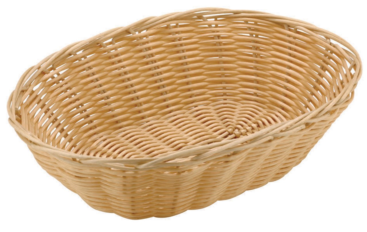 Paderno World Cuisine 6-Inch Diameter by 9-Inch Long Oval Polyrattan Bread Basket