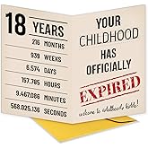 RUALOVE Funny 18 Year Old Birthday Card for Girls Boys Friend, 18th Birthday Card Gift for Son Daughter Grandson Granddaughter Niece Sister Brother, Ideal Born In 2007 Decor