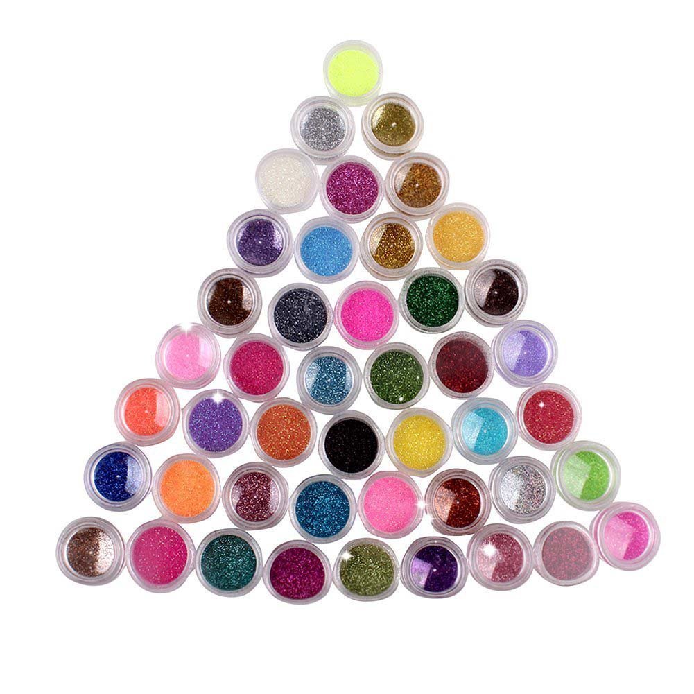 45 Colors Nail Art Make Up Body Glitter Shimmer Dust Powder Decoration