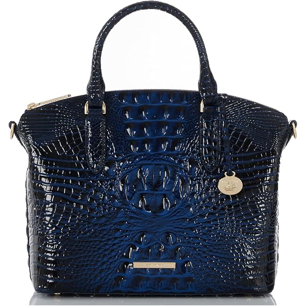 BRAHMIN Hallie Umhängetasche - Fairest Grey Melbourne, Lederoptik, Magnetverschluss, Mit Schlüsselclip
