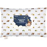Toddler Pillow with Pillowcase 13x18 My Little Dreamy Pillow (Construction) | Kids Travel Bed Pillow for Sleep, Organic Cotton Small Pillowcase, Soft, Breathable, Machine Washable, Toddlers 2-5 years