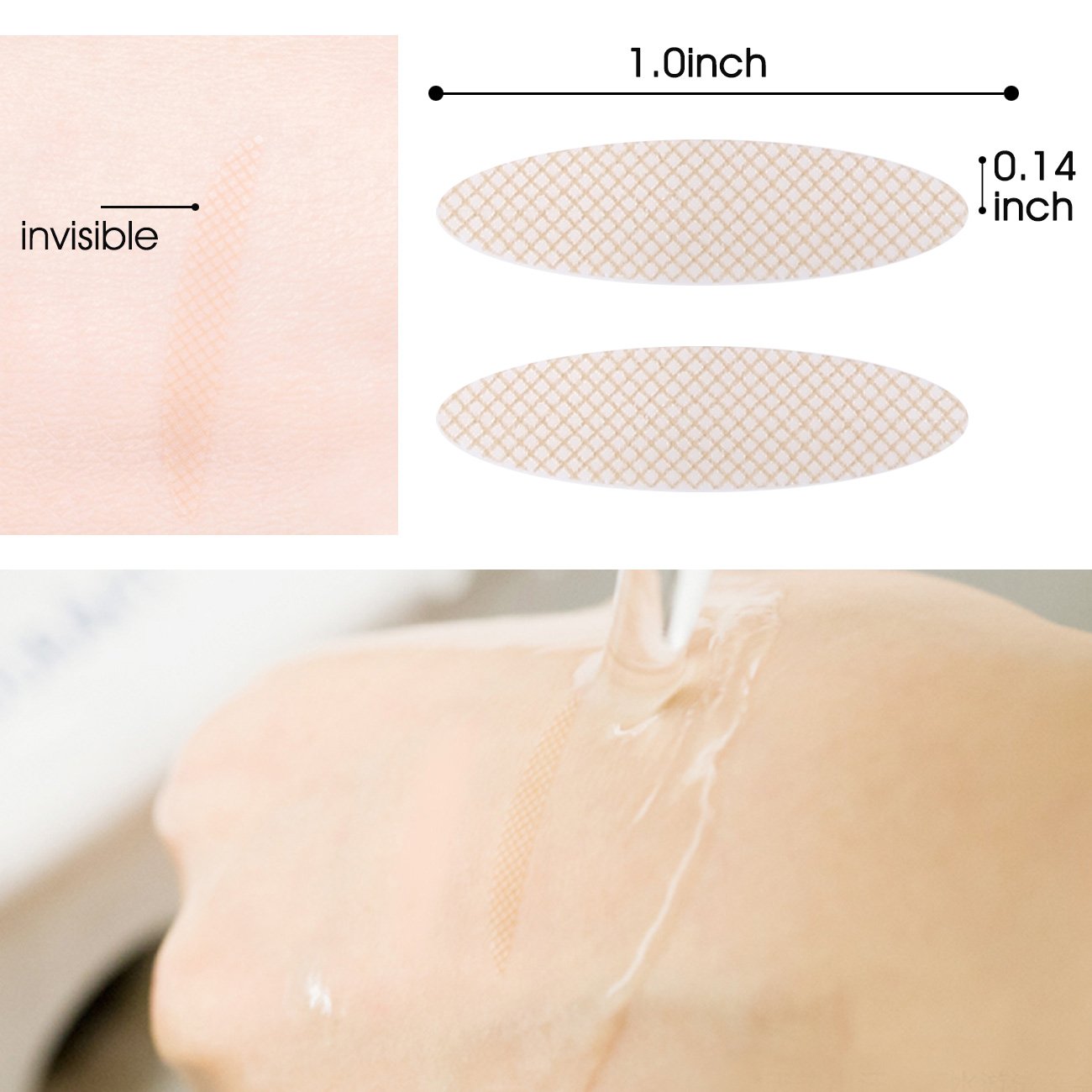 240 Pair Natural Invisible Fiber Double Eyelid Tape Stickers - Instant Eye Lift Without Surgery - Perfect for Hooded, Droopy, Uneven, or Mono-eyelids (Natural Complexion, Wide) by Lameila