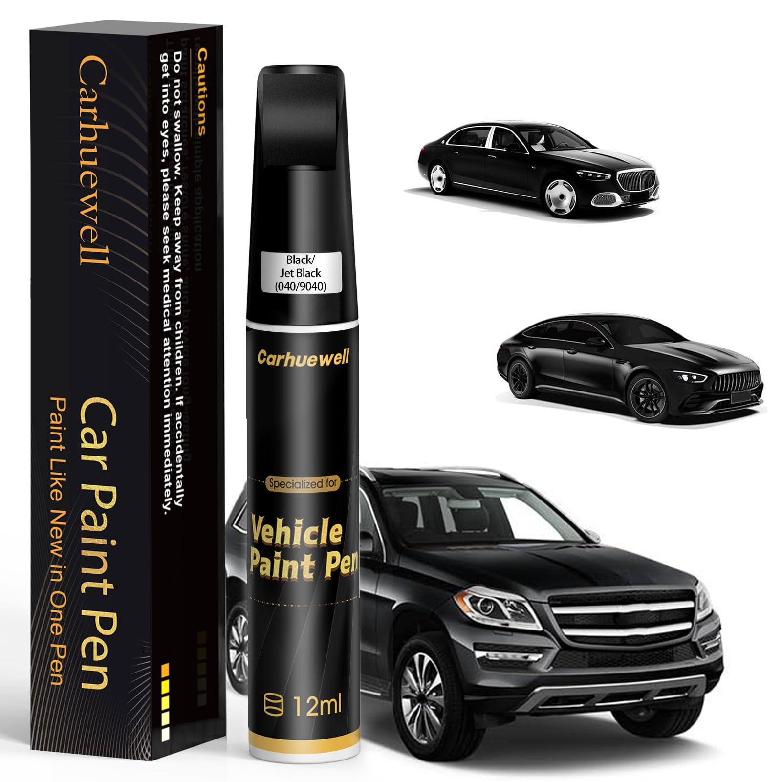 Photo 1 of (040/9040) Black/Jet Black Touch Up Paint Compatible with Mercedes-Benz, Exact Match Car Paint Pen Automotive Scratch Repair Remover Kit Quick & Easy Solution for Vehile Chips and Nicks