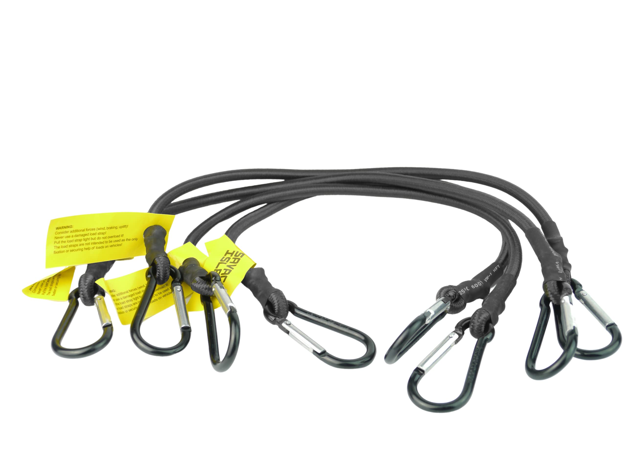 Savage Island 4 pack Heavy Duty Elastic Military Bungee Cords Basha Bivvy Bivi Carabiner