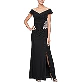 Alex Evenings Womens Off The Shoulder Fit and Flare Dress, Lace and Sequined Elegance for Mother of The Bride Or Groom