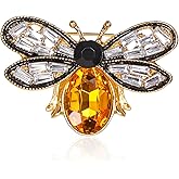 Piriuuo Bee Brooch, Retro Rhinestone Brooch Pin, Yellow, Bee Brooch, Women Girls
