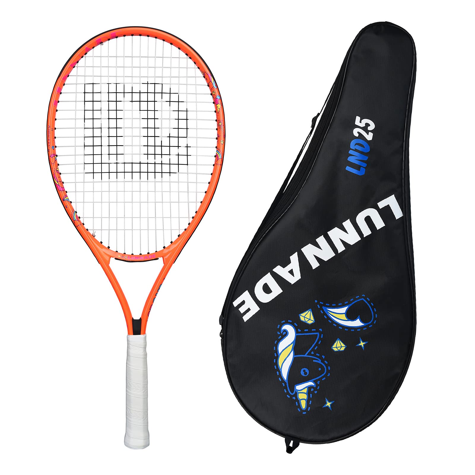 LUNNADE Tennis Racket for Kids Junior, 19/21/23/25 Inch Youth Tennis Racquet with Cover, Suitable for Beginner Boys and Girls Age 3-12