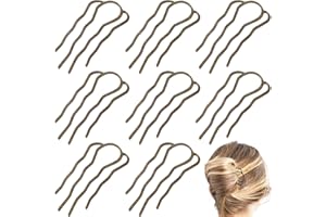 BOYIVI 8 Pieces Hair Side Combs, Metal Hair Fork Clip Hair Pins for Buns 4 Prong Hair Updo U-Shape Hair Sticks for Women Hair Styling Tool Accessories (Bronze)