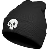 Embroidered Cool Cute Knit Beanie Hats for Men Women Emo Gothic Christmas Halloween Skull Goth Skeleton Gifts Winter Presents