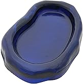 Bloomingville Pressed Glass Organic Shaped Dish, Blue