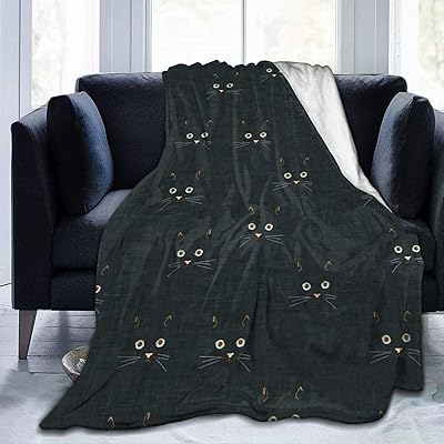 Noir Cat Face Black Fleece Throw Blankets Nigeria Ubuy