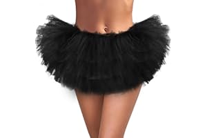 Ammiko Tutu for Women Adults - 5 Layer Tutu Skirts, Tutus for Women Girls, Halloween Tutu Adult, 80s Tulle Skirt Costume