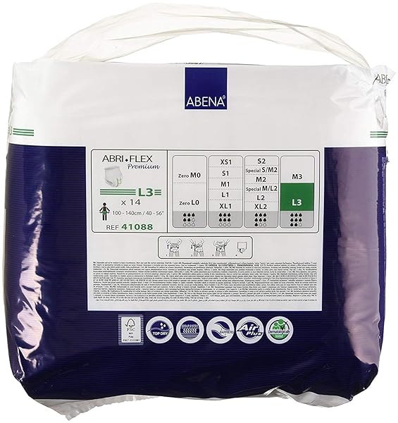 ABENA ABRI-FLEX PREMIUM PROTECTIVE UNDERWEAR, LEVEL 3, (MEDIUM TO EXTRA LARGE SIZES) LARGE, 14 COUNT