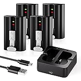 4-Pack Replacement Battery for Ring Doorbell - 6040mAh Rechargeable Camera Batteries with Charger Station for Ring Video Door