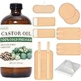 10 Pcs Organic Cotton Castor Oil Pack Wrap - Reusable Castor Oil Packs for Stomach, Neck, Knee, Foot, Women & Entire Body