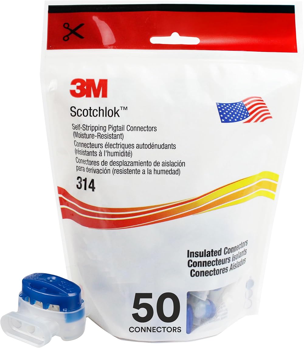 3M Scotchlok 314 Blue Wiring Connector 0.5-1.5mm² Moisture Protected Pack of 50
