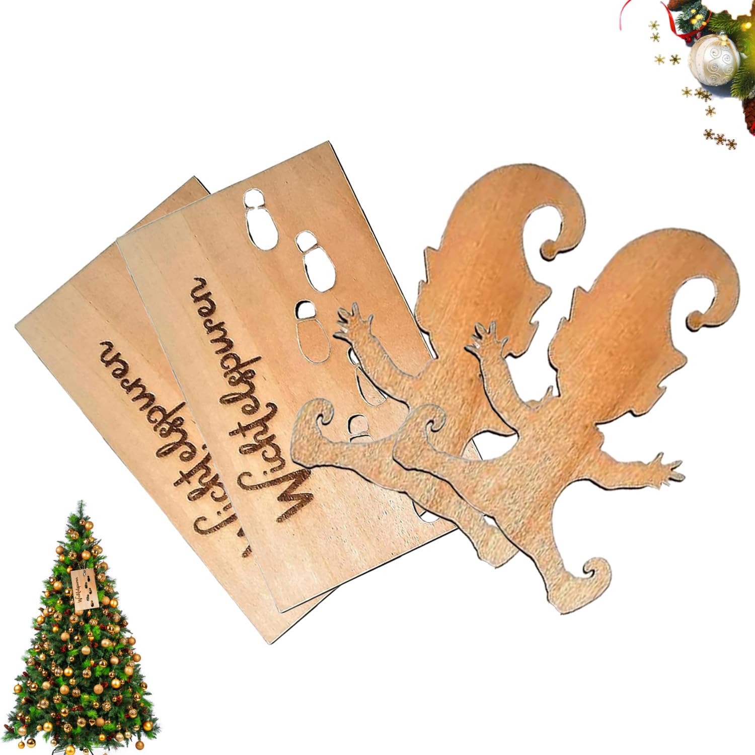 Aicerous® Set of 2 Gnome Stencil Footprints, Gnome Footprints, Gnome Door Accessories, Christmas Gnome Elf, Christmas Gnome Accessories, Decoration for Windows