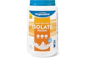 Progressive Grass-Fed 100% Whey Isolate Powder Unflavoured, with 35g of New Zealand Whey Concentrate per Scoop for Muscle Gai