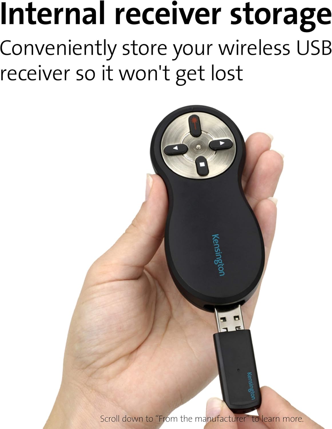 Kensington Wireless Presenter with Red Laser Pointer (K33374USB): Office Products