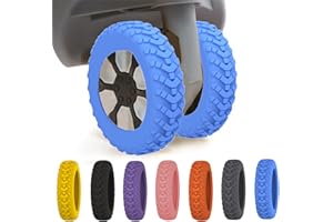KOCONH New Luggage Protection Covers, 8Pcs Luggage Compartment Wheel Protection Cover, Shock-proof Carry on Luggage Wheels Cover, Luggage Wheels Silent Protection Cover (8Pcs Blue)