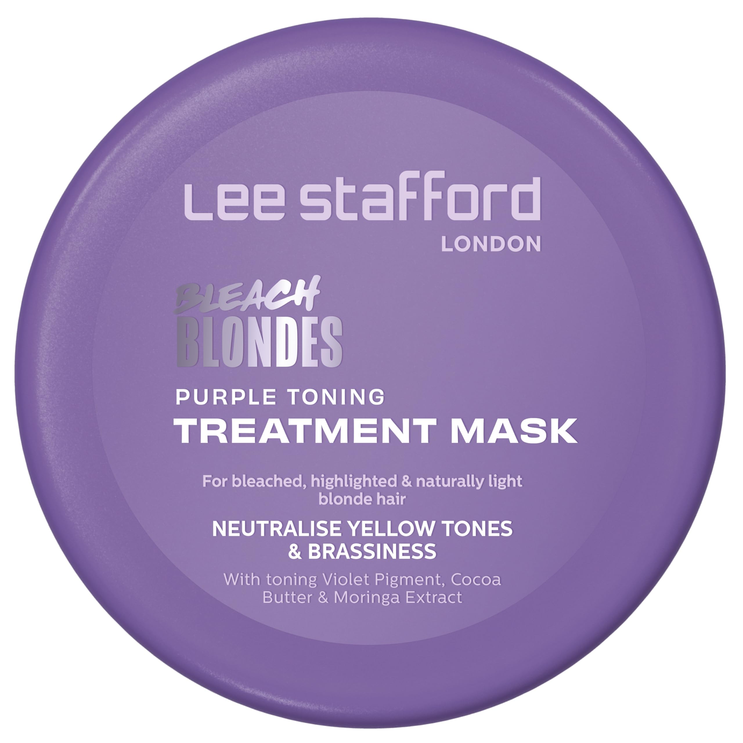 Lee Stafford Purple Toning Hair Mask | Bleach Blonde Treatment Mask - Violet Conditioning Toner Cream, Hydrating, Remove Brassy & Yellow Tones, Great for Colored, Highlighted, & Grey Hair, 200ml — image 1