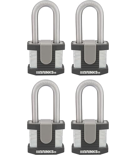 Brinks 171-20271 Solid Brass Keyed Padlock – 2-Pack, 22mm, Hardened Steel Shackle, Corrosion-Resistant