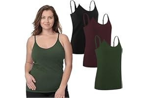 Under Control Nursing Cami Tank Tops for Breastfeeding Women Nursing Tops Maternity Shirts, Camisoles with Built in Bra 3Pack