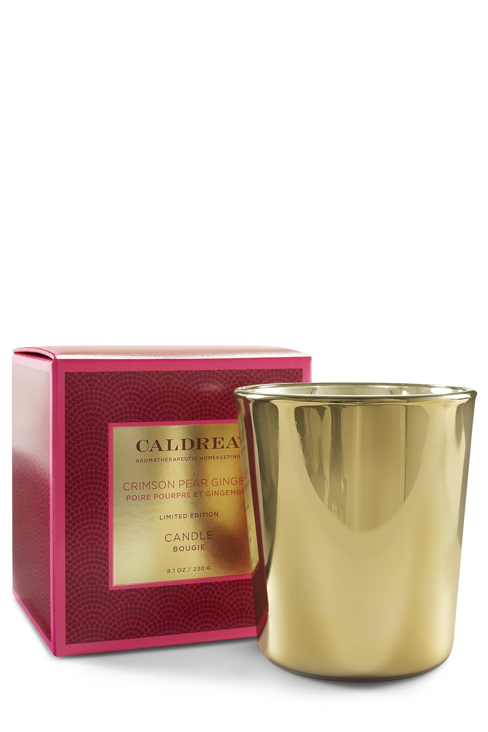 Caldrea Crimson Candle, Pear Ginger, 8.1 Ounce Home & Kitchen