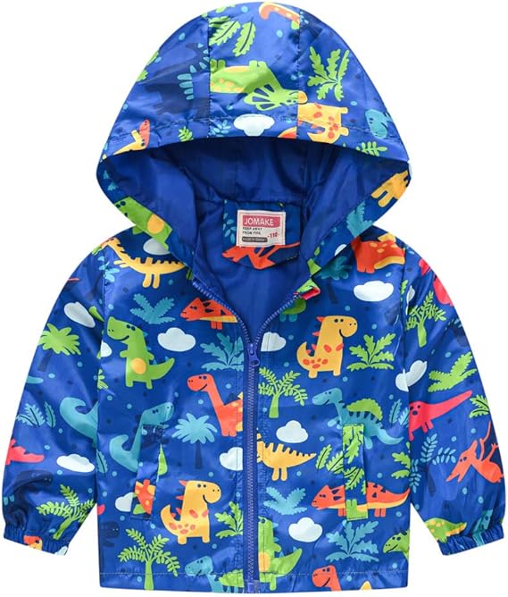 Amazon Yideahome幼児の男の子の女の子のためのフーディーウインドブレーカージャケット1 5歳の幼児かわいいプリントライトと薄いジッパーアップトップス ガールズ 通販