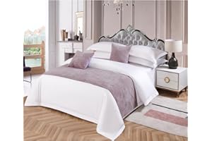 Gyotokuenman Solid Waterproof Bed Runner Decorative Bedding Scarf for Hotel Guest Room Bedroom Protection (Mauve,King 26" × 9