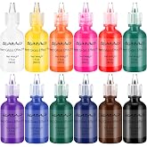 Bearals Stained Glass Paint, 12 Colors Glass Paint Set, Non-Toxic Window Glass Paint for Beginners and Artists (12x30ml/1.01 fl.oz)