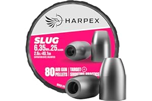 Harpex Slug .25 Cal Airgun Pellets – 40.1 Grain Hollow Point Heavy – High Impact & Expansion – Premium Lead Pellets for Target Shooting, Long-Range Practice & Consistent Accuracy