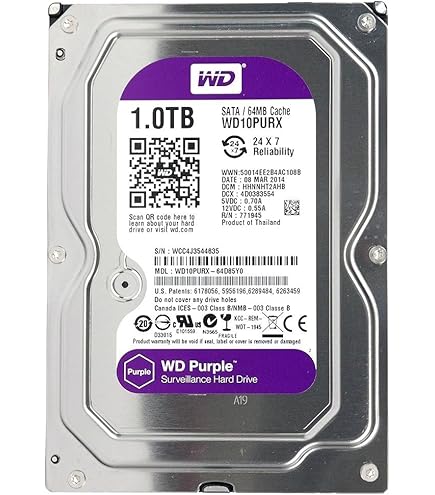 【新品未開封】WD Purple 1TB 3.5インチ HDD Amazon.com: WD Purple 1TB Surveillance Hard Disk Drive