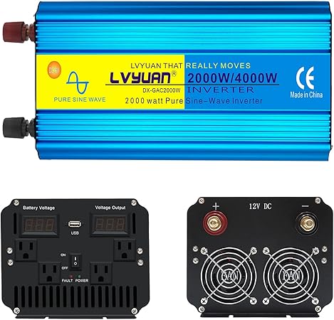 Amazon Yinleader インバーター 正弦波 12v 定格 00w 最大 4000w Dc12v 直流 Ac100v 交流 変換 カー インバーター 周波数 50hz 60hz 切替 太陽光発電 災害対策 地震 防災用品 自動車 船 キャンプ アウトドア 緊急時で大活躍 停電の対策 インバーター