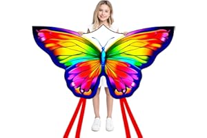 YFAFENGS Butterfly Kites for Kids & Adults, Easy to Fly Design with Long Tail for Stability, for Kids Ages 4-8 & Beginners, Beach & Park Use | Family Outdoor Fun