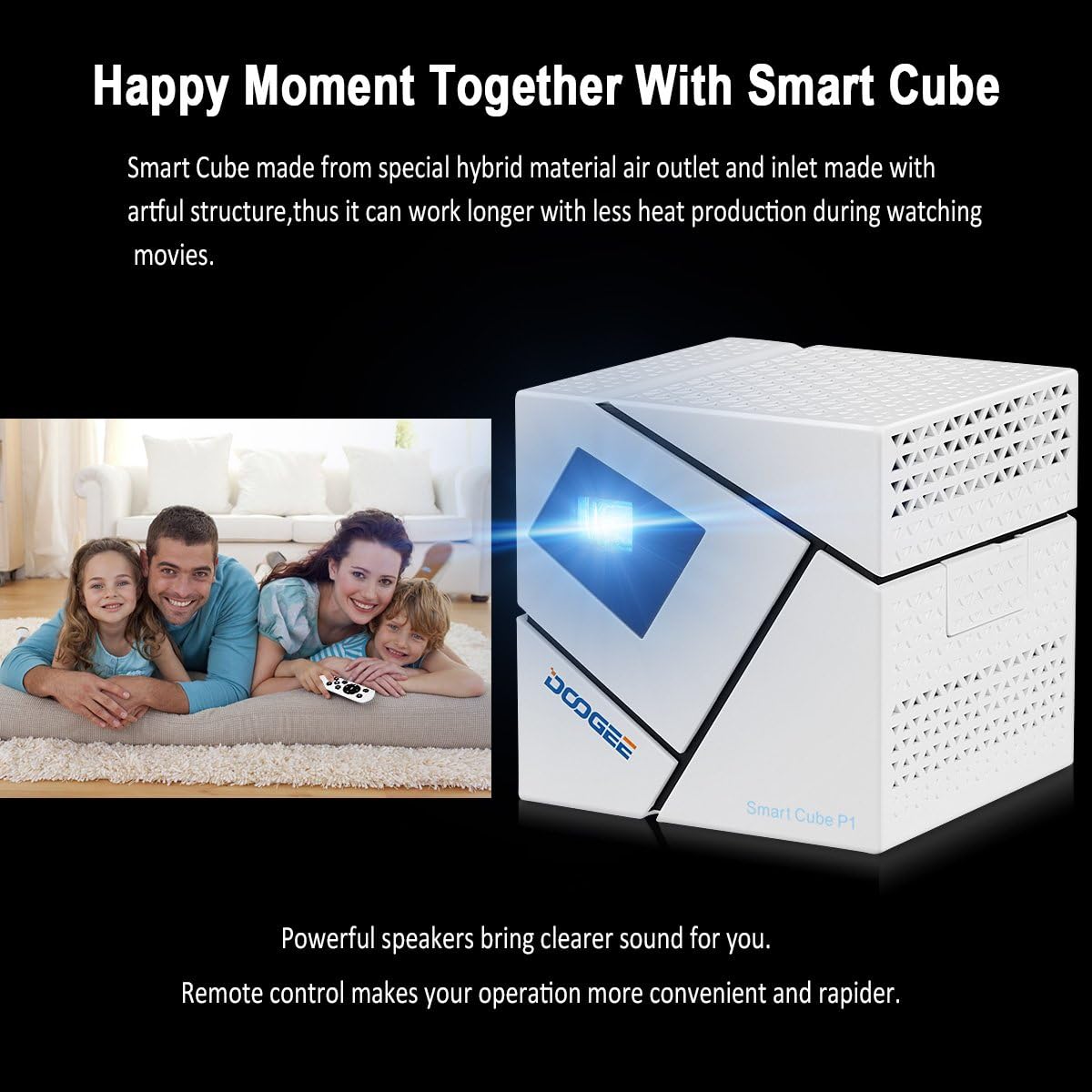 Doogee P1 - Cube Mini Proyector Smart con Multi-funcion (Teatro ...