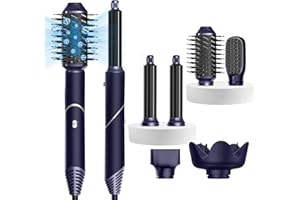 YITRUST 6 in 1 Blow Dryer Brush, Hair Dryer with Diffuser for Curly Hair, Negative Ionic Hair Dryer Brush Set, Air Curling Iron Air Styler, Brush Blow Dryer Straight, Volumize, Drying Hair Styling Tool